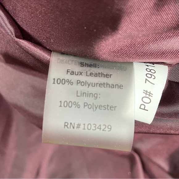 The Fillmore Faux Leather Dual Zipper Moto Jacket SMALL Iridescent‎ Purple Biker - Picture 12 of 13